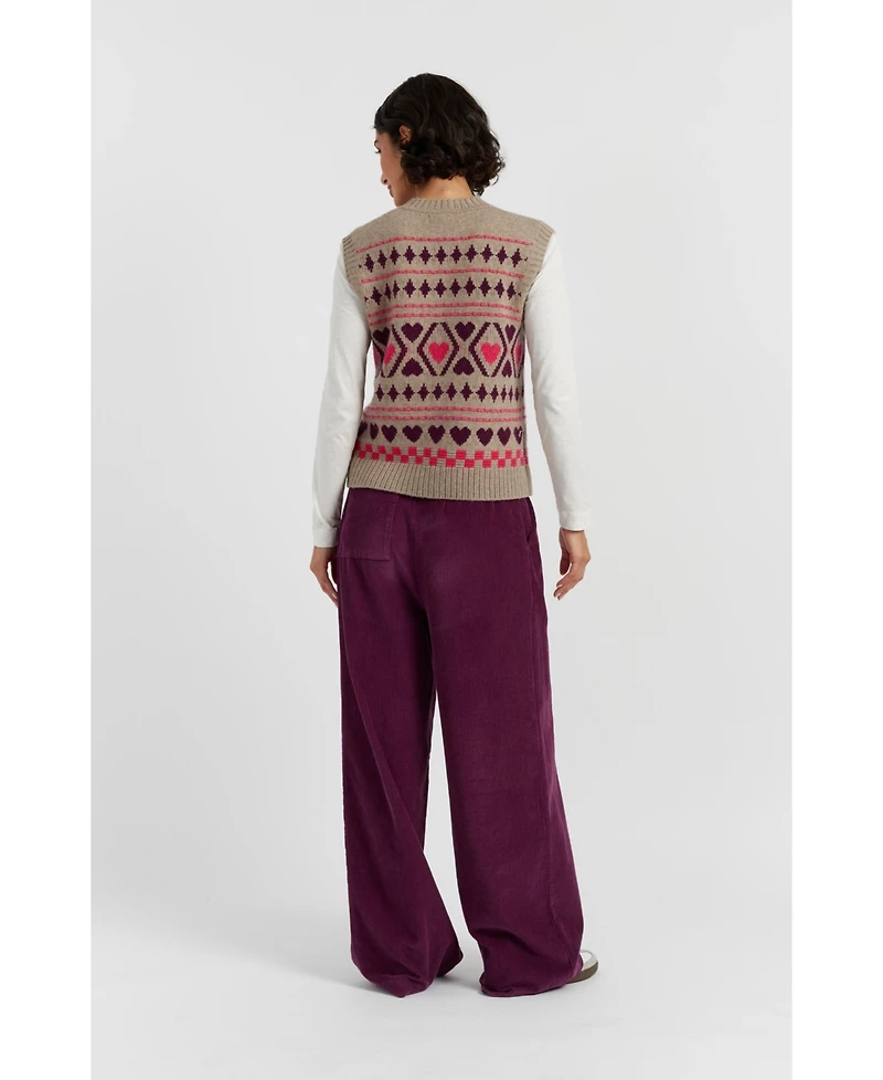 Chinti & Parker Women's Wool Cashmere Hearts and Diamonds Tank