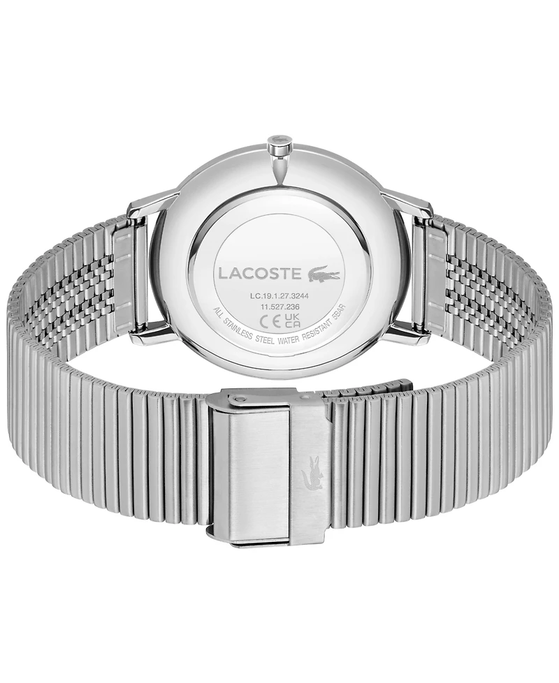 Lacoste Men's Crocorigin Silver Tone Stainless Steel Bracelet Watch, 40.5mm