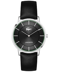 Lacoste Men's Crocorigin Black Leather Strap Watch, 40.5mm