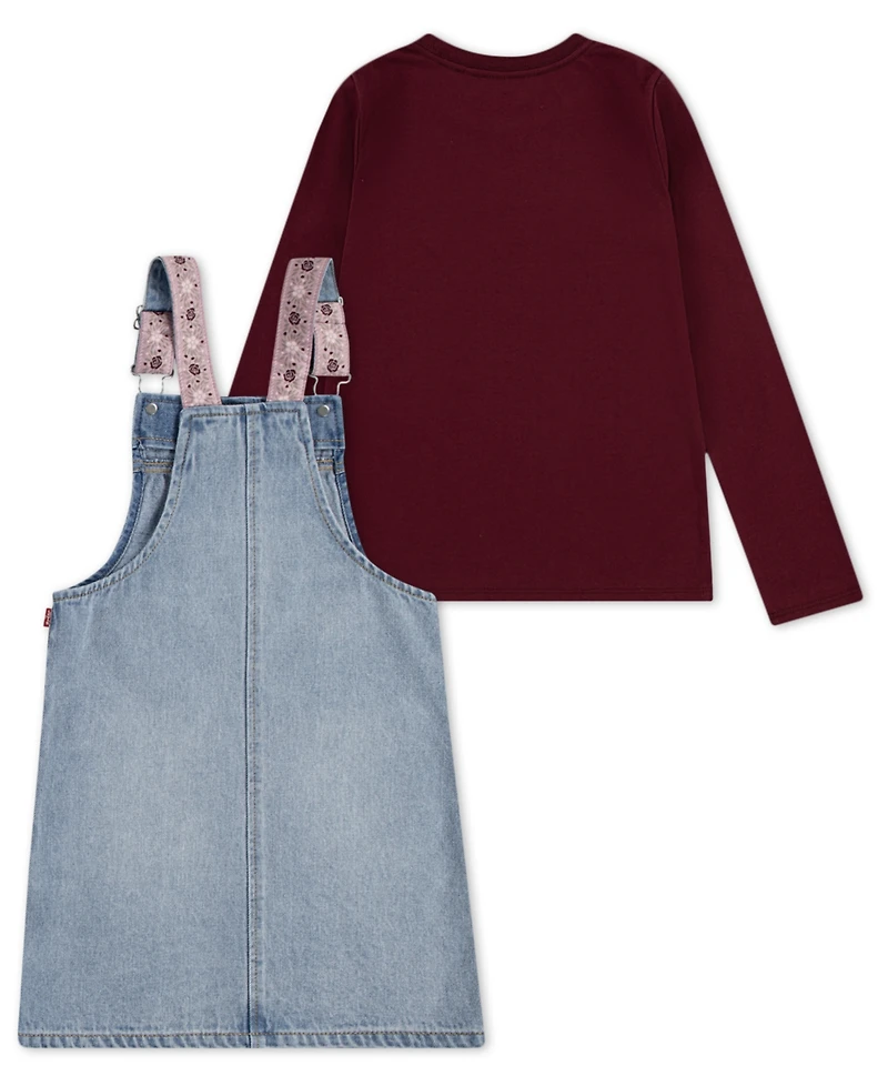 Levi's Little & Toddler Girls 2-Piece Long Sleeve T-Shirt and Western Skirtall Set