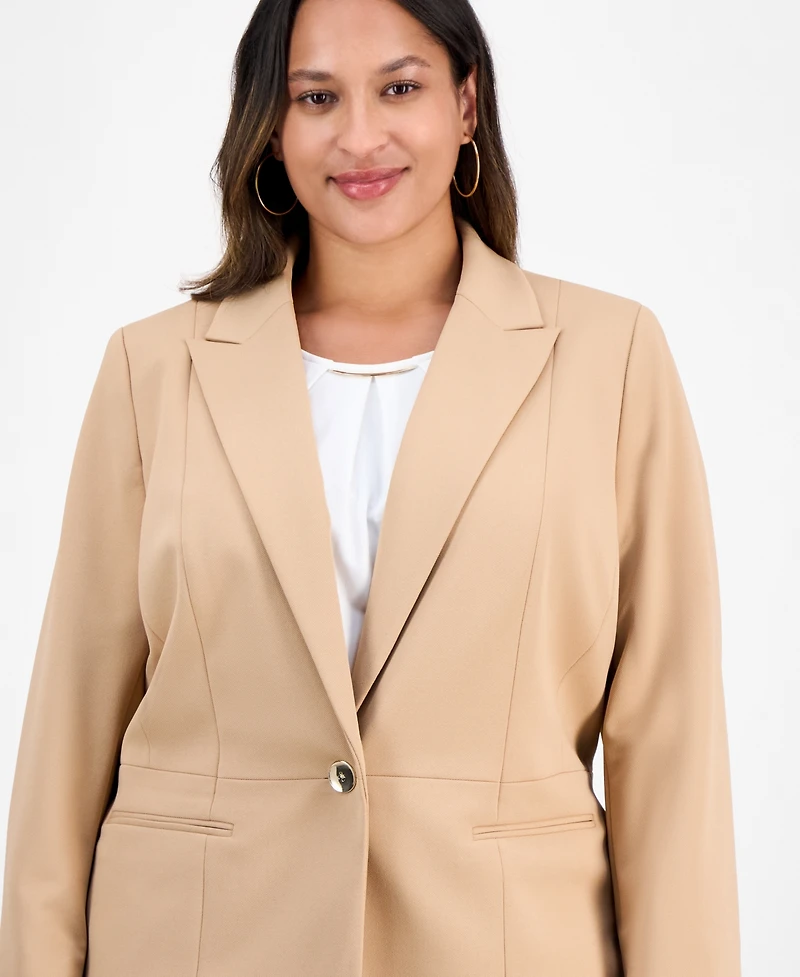 Kasper Plus Single-Button Blazer