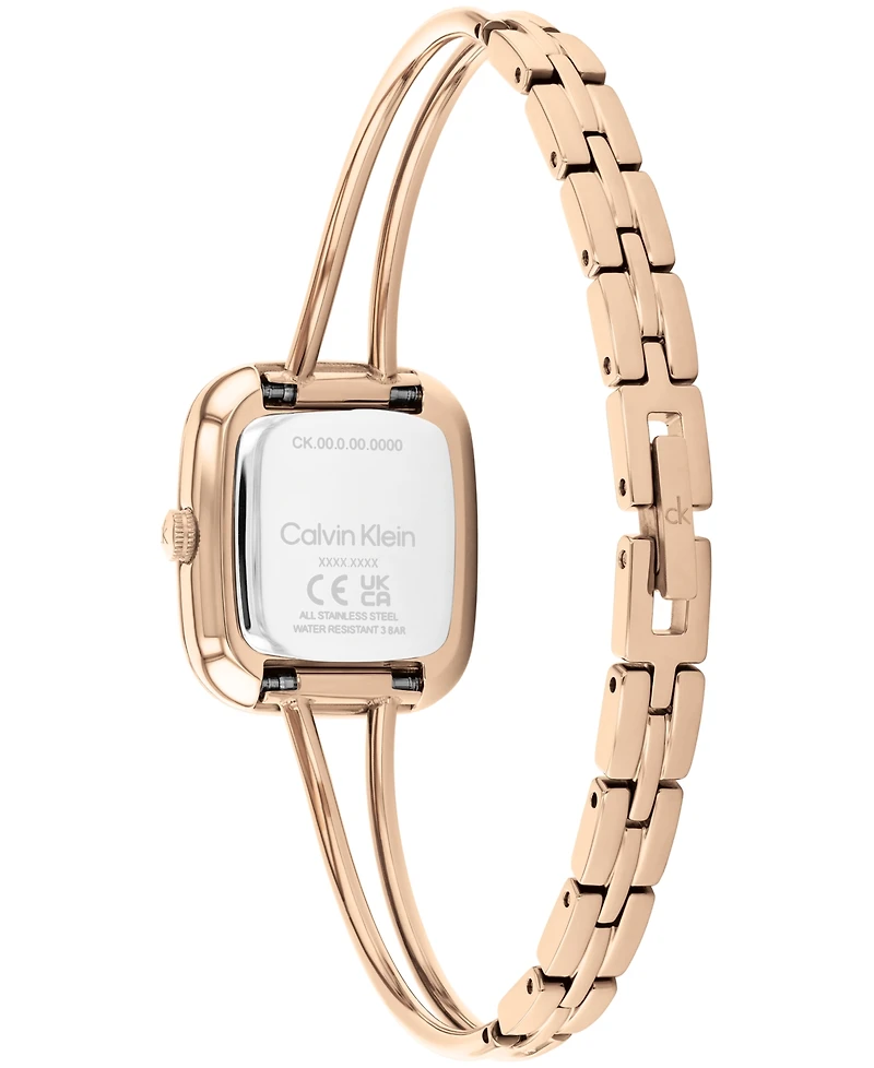 Calvin Klein Women's Ck Adore Rose Gold Tone Stainless Steel Bangle Bracelet Watch 20.8mm