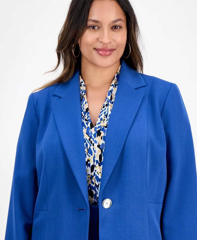 Kasper Plus Single-Button Blazer