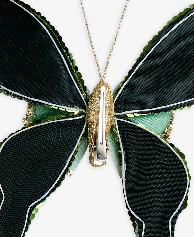 Holiday Lane Enchanted Forest Green Glitter Butterly Ornament, Macy's Exclusive