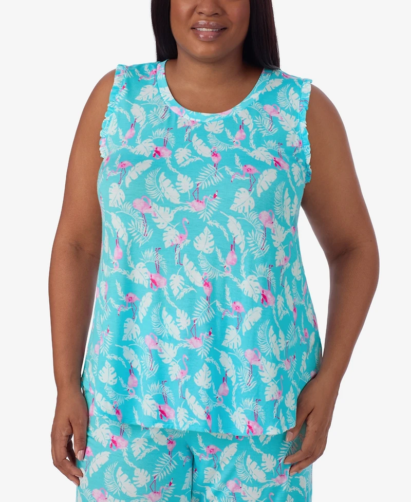 Ellen Tracy Plus Sleeveless Bermuda Pajama Set