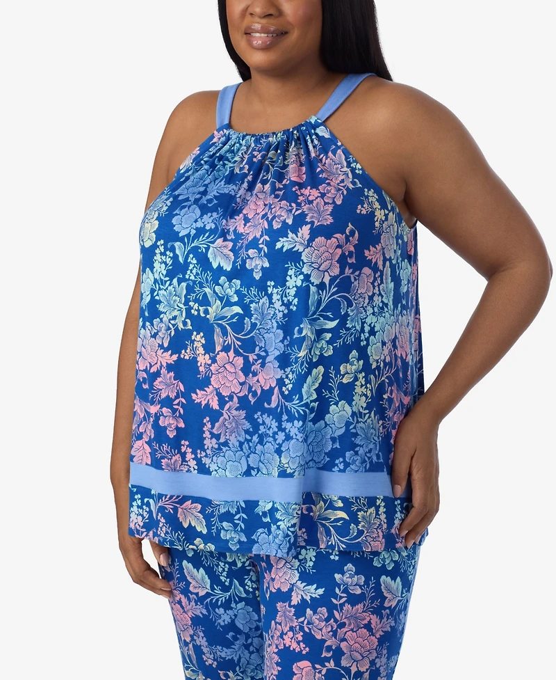 Ellen Tracy Plus Sleeveless Cropped Pajama Set