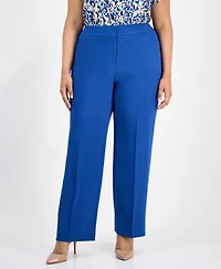 Kasper Plus Straight-Leg Pants