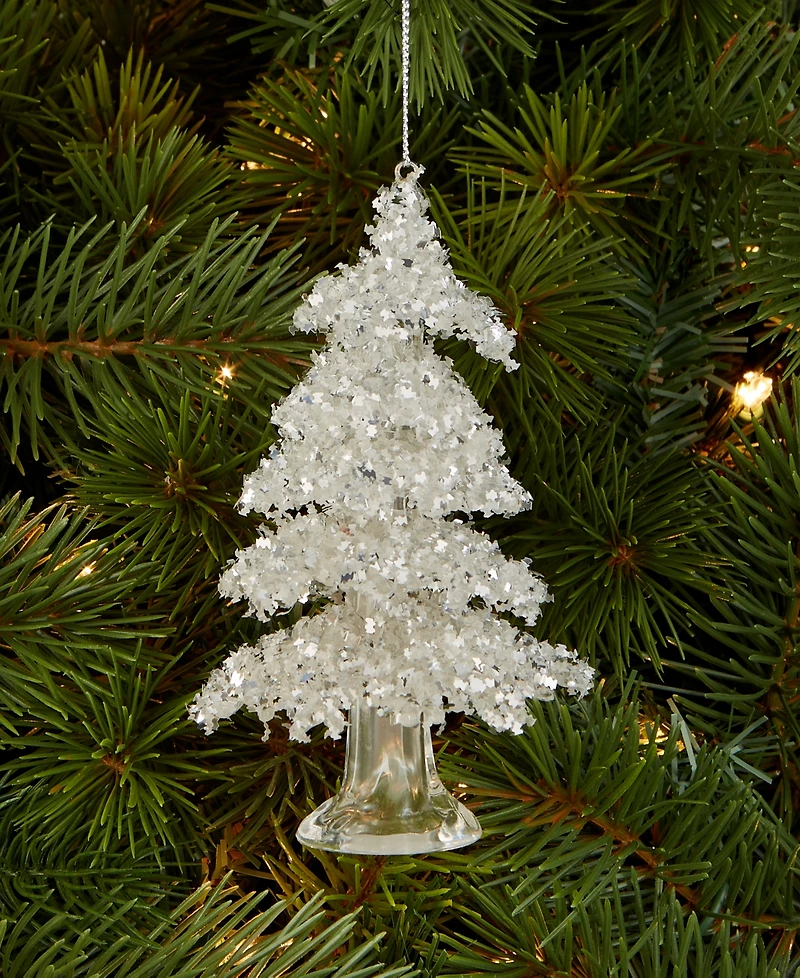 Holiday Lane Christmas Glitters Clear Tree Ornament, Macy's Exclusive