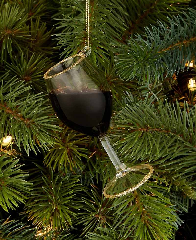 Holiday Lane Spirits Red Wine Glass Ornament, Macy's Exclusive