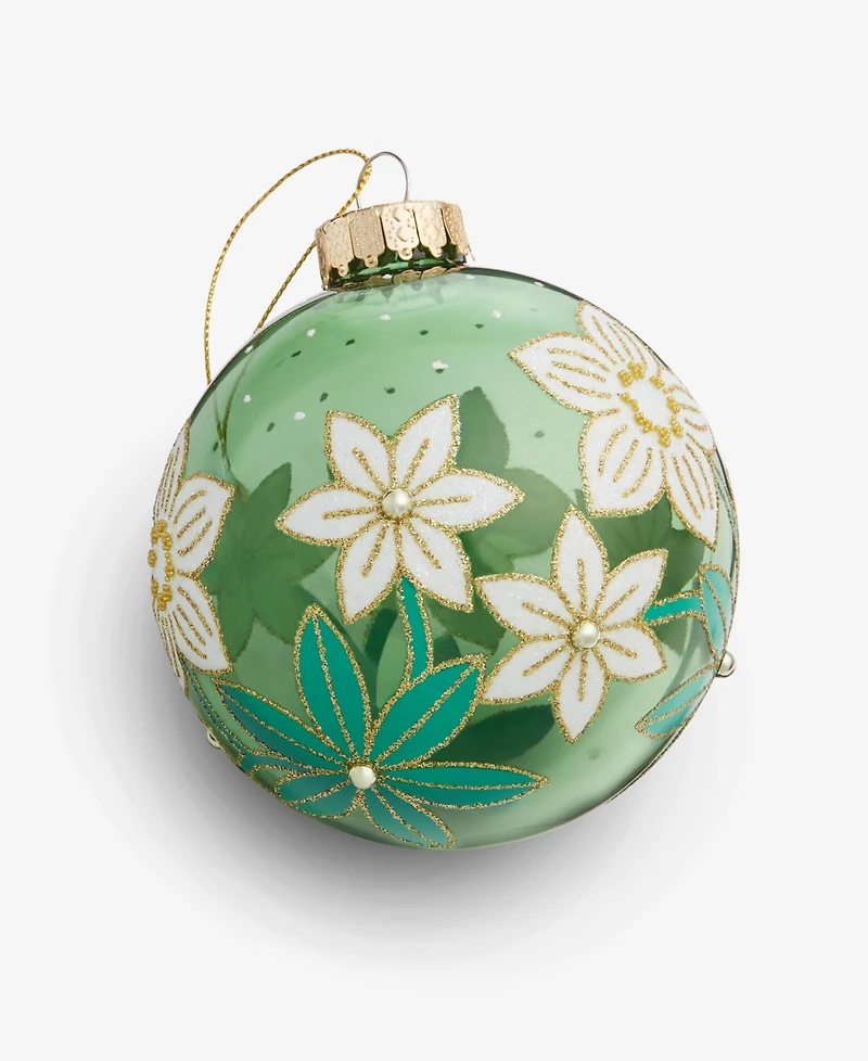 Holiday Lane Enchanted Emerald Glass Ball Ornament, Macy's Exclusive