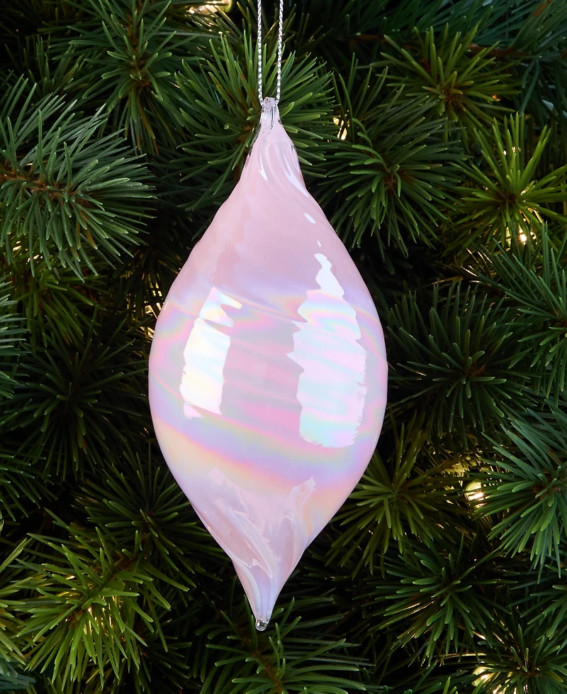 Holiday Lane Pastel Shine Glass Twist Drop Ornament, Macy's Exclusive