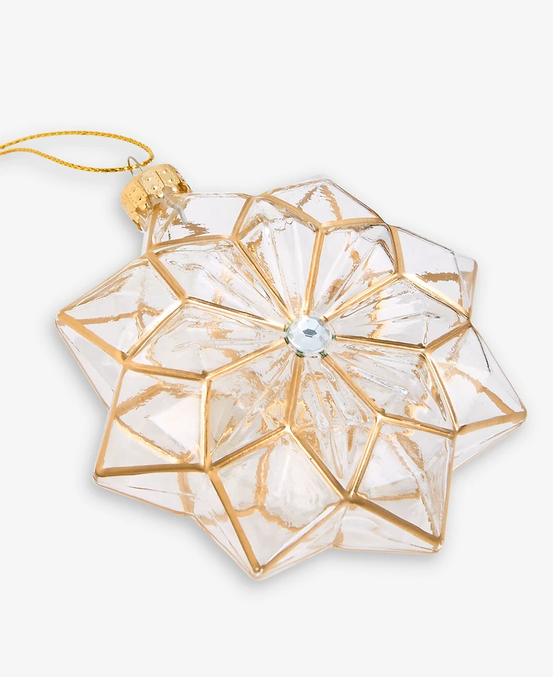 Holiday Lane Blessed Clear Glass Flower Ornament, Macy's Exclusive