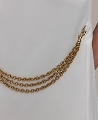 Donna Karan New York Women's Sleeveless Chain-Belt Sheath Dress