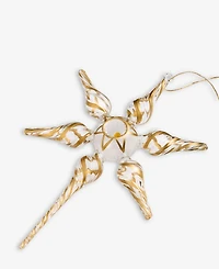 Holiday Lane Blessed Glass Gold-Tone Striped Finial Ornament, Macy's Exclusive