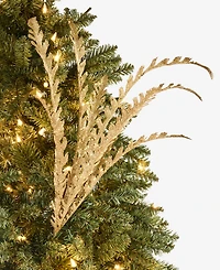 Holiday Lane Enchanted Forest Gold-Tone Leaves Pick Ornament, Macy's Exclusive