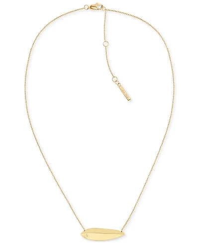 Calvin Klein Logo-Etched Sculpted Pendant Necklace, 16" + 2" extender