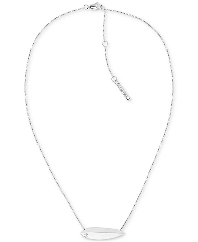 Calvin Klein Logo-Etched Sculpted Pendant Necklace, 16" + 2" extender