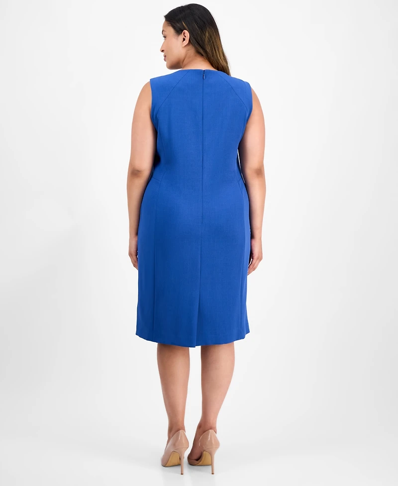 Kasper Plus Stretch Crepe Sheath Dress