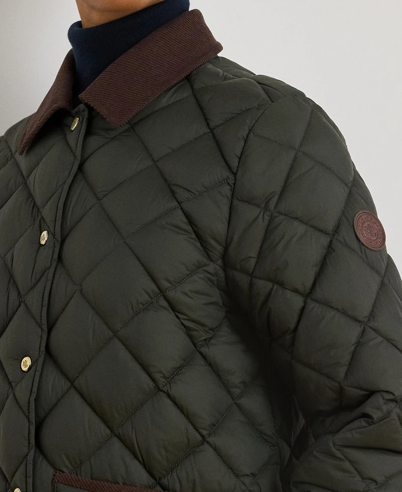 Lauren Ralph Lauren Women's Corduroy-Collar Diamond Quilted Jacket