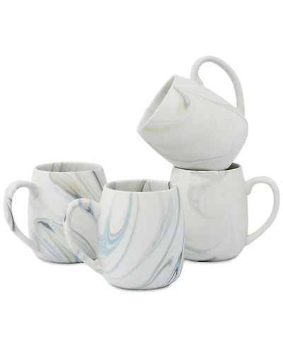 Lorren Home Trends Marble Pattern Mugs, Set of 4