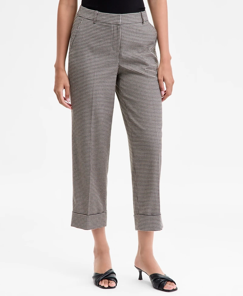 Anne Klein Women's Cropped Houndstooth Pants
