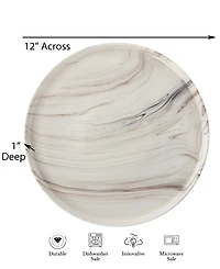 Lorren Home Trends Shiny Marble Pattern Round Serving Platter