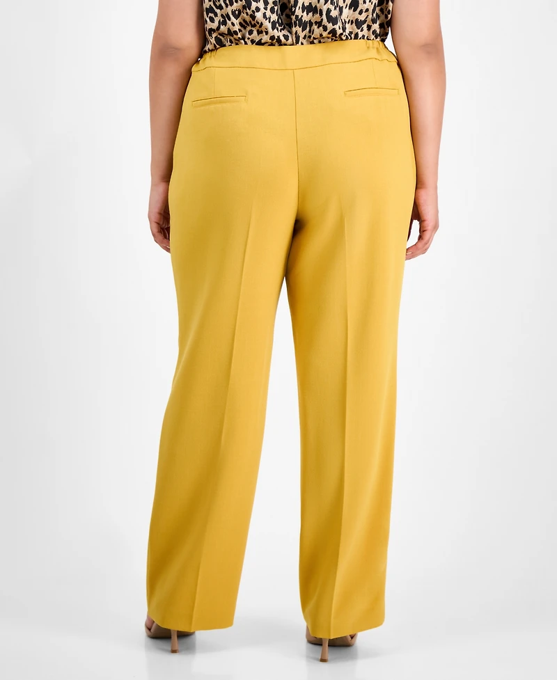 Kasper Plus Size Straight-Leg Pants