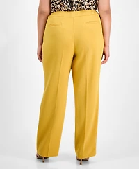 Kasper Plus Size Straight-Leg Pants