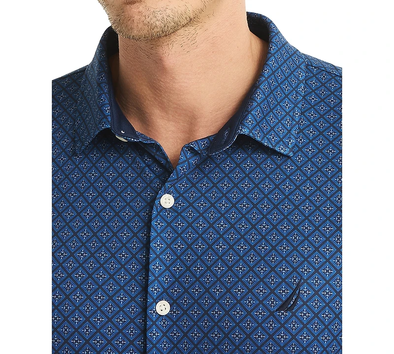 Nautica Men's Printed Classic-Fit Performance Button-Down Shirt