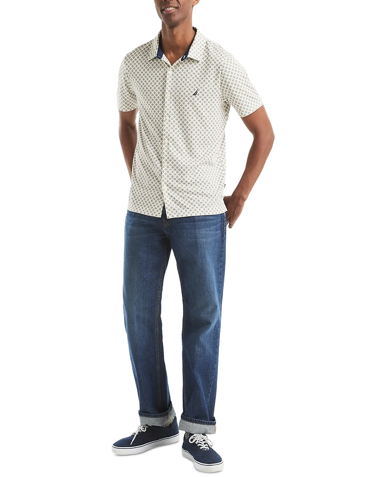 Nautica Men's Printed Classic-Fit Performance Button-Down Shirt