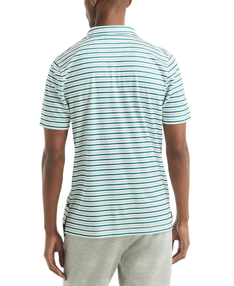 Nautica Men's Short Sleeve Striped Performance Golf Polo Shirt