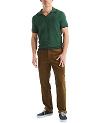Nautica Men's Short Sleeve Textured Argyle Polo Sweater