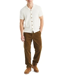 Nautica Men's Short Sleeve Button-Front Camp Sweater