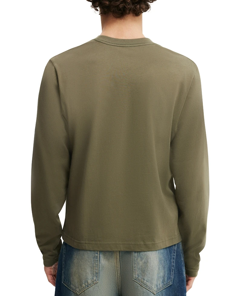 Cotton On Men's Cropped Fit Long Sleeve T-Shirt