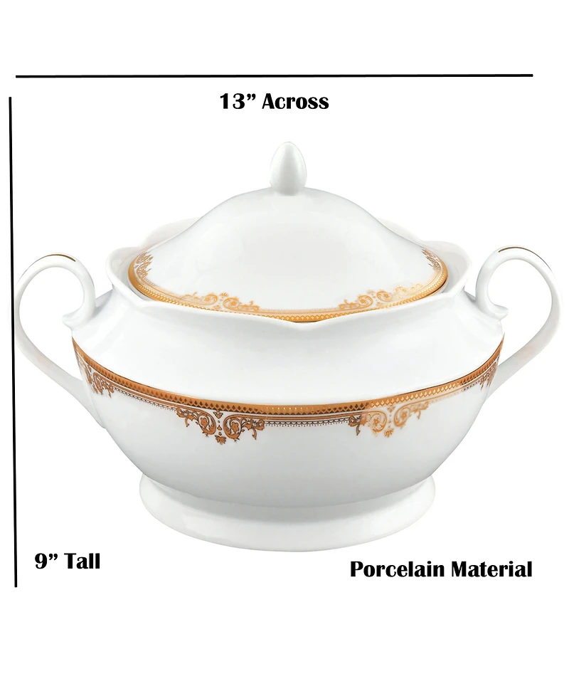 Lorren Home Trends Catherine Porcelain Tureen with Lid