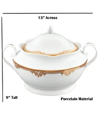 Lorren Home Trends Catherine Porcelain Tureen with Lid