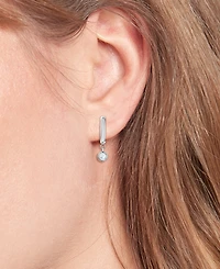 Tommy Hilfiger 2-Pc. Set Pave Stud & Crystal Charm Hoop Earrings