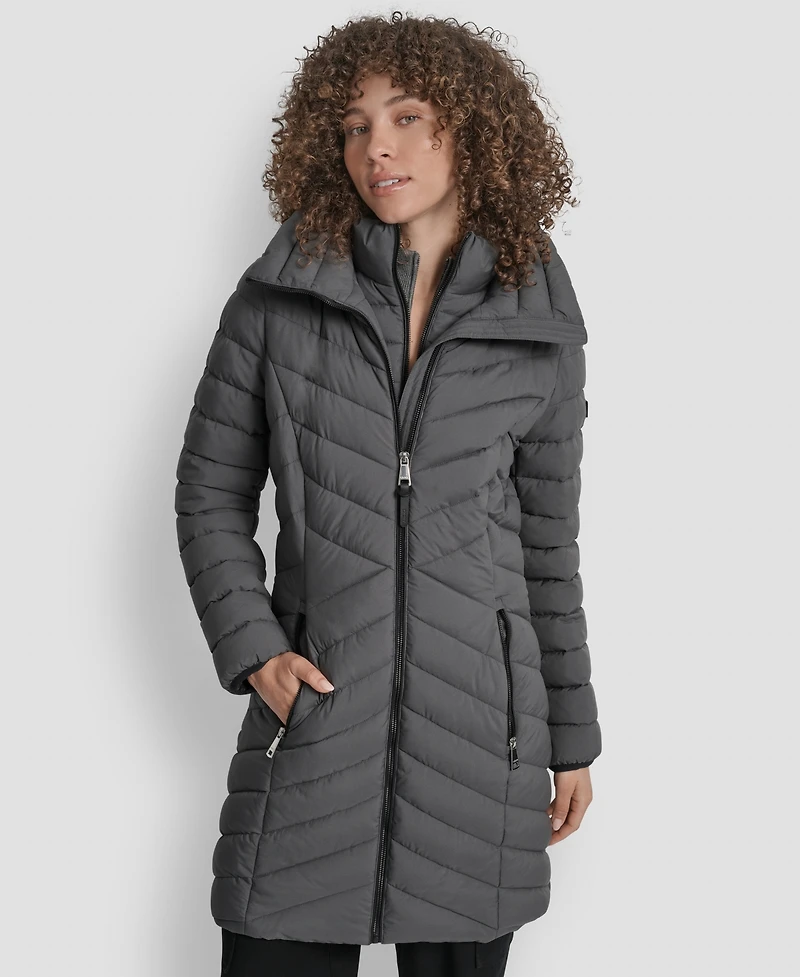 Dkny Women's Bibbed Packable Puffer Coat