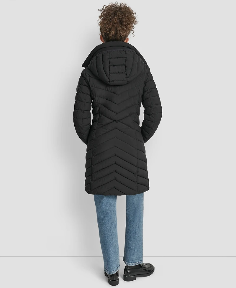 Dkny Women's Bibbed Packable Puffer Coat