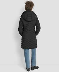 Dkny Women's Bibbed Packable Puffer Coat