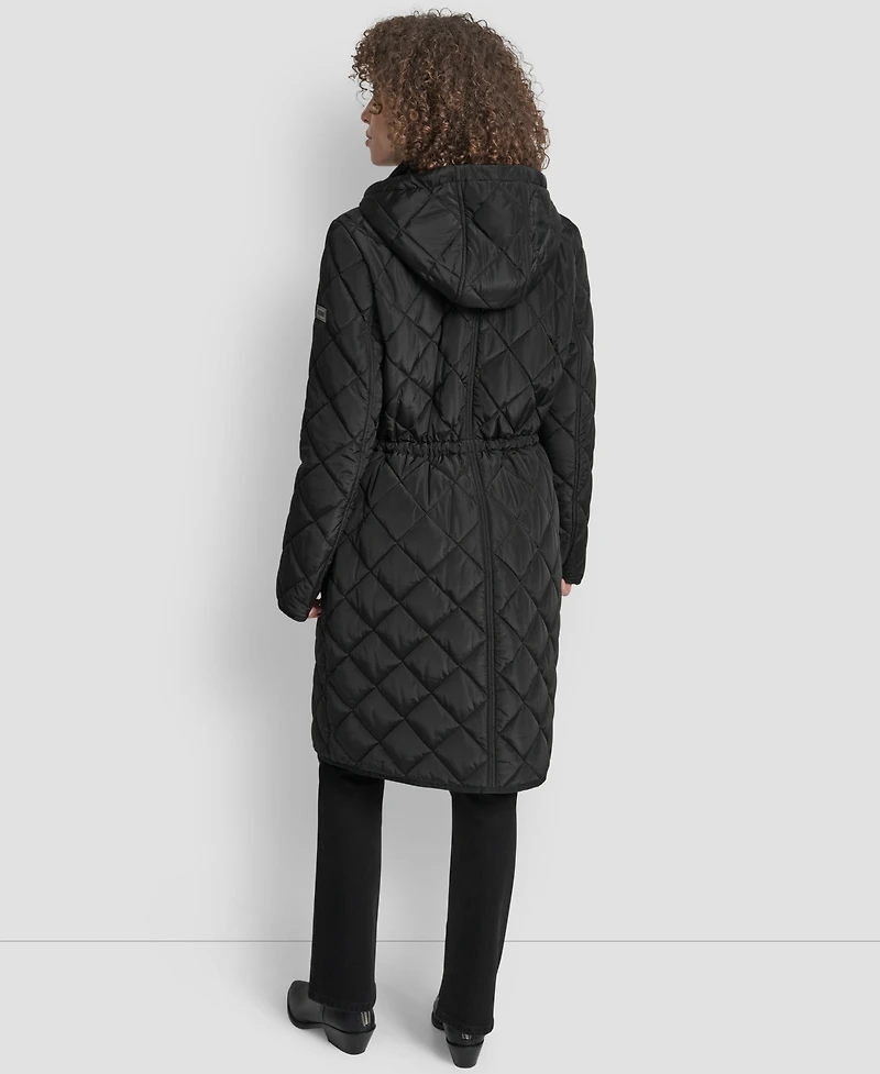 Dkny Women's Corduroy-Collar Quilted Anorak Coat