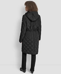 Dkny Women's Corduroy-Collar Quilted Anorak Coat