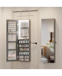 Vlsrka Wall/Door Mounted Led Jewelry Storage Mirror Cabinet