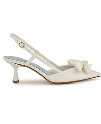 Nine West Women's Raska Bridal Pointy Toe Slingback Dress Pumps