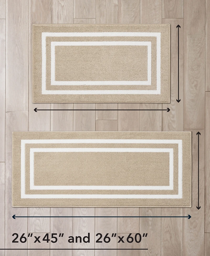 Jean Pierre New York Double Line Border Tufted 2-Pc. Runner Rug Set