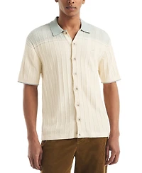 Nautica Men's Short Sleeve Button-Front Sweater