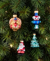 Macy's Thanksgiving Day Parade Set of 4 Glass Mini Ornaments, Macy's Exclusive