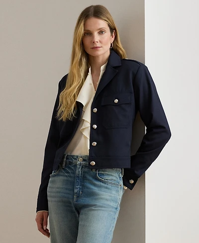 Lauren Ralph Women's Cropped Wool-Blend Twill Jacket