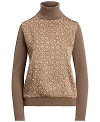 Lauren Ralph Women's Geo-Print Wool-Blend Turtleneck Sweater