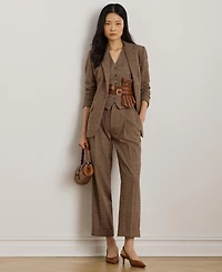 Lauren Ralph Women's Glen Plaid Cotton-Blend Blazer